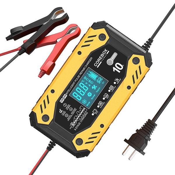 Автомобильное зарядное устройство, полностью автоматическое 12 В/24 В, интеллектуальное импульсное ремонтное зарядное устройство для быстрой зарядки для AGM LFP GEL WET свинцово-кислотное