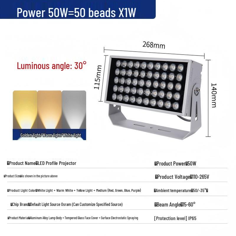 LED Floodlight Outdoor Waterproof Spotlight for Wall, Pillar, or Tree