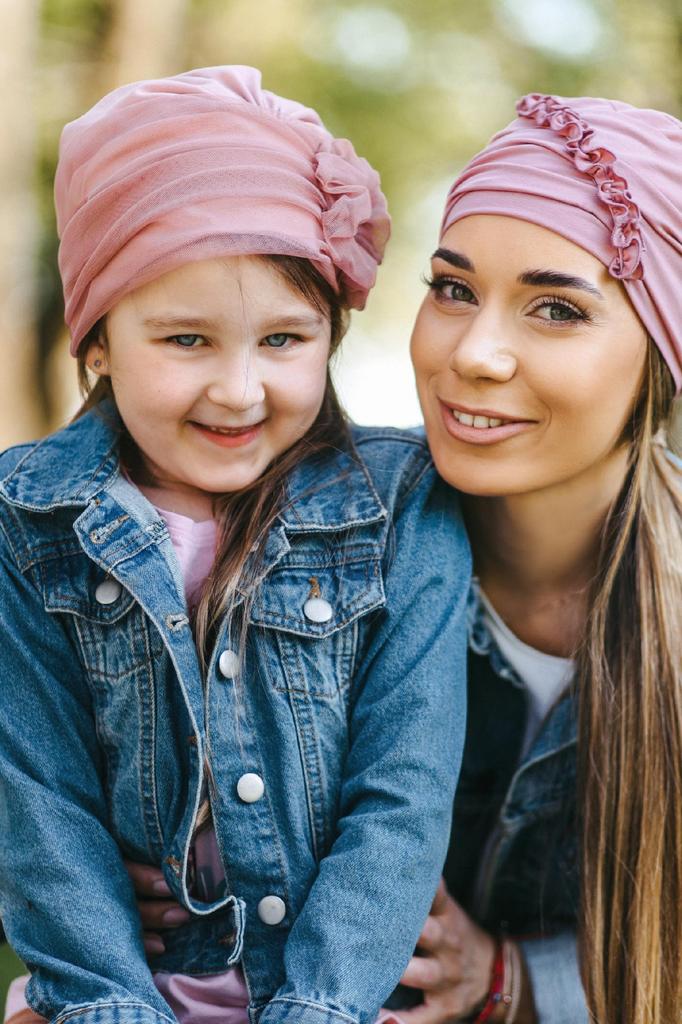 Turban Kalina Z Bambusa Róż Podwójna Gotowa Czapka Także Po Chemioterapii