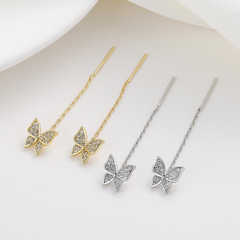 Серьги-гвоздики Niche Design для женщин, модные бабочки Earlines