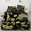 Cartoon Avocado King Queen Duvet Cover Fruit Funny Expression Bedding Set for Kids Teens Adult Green Quilt Cover with Pillowcase
