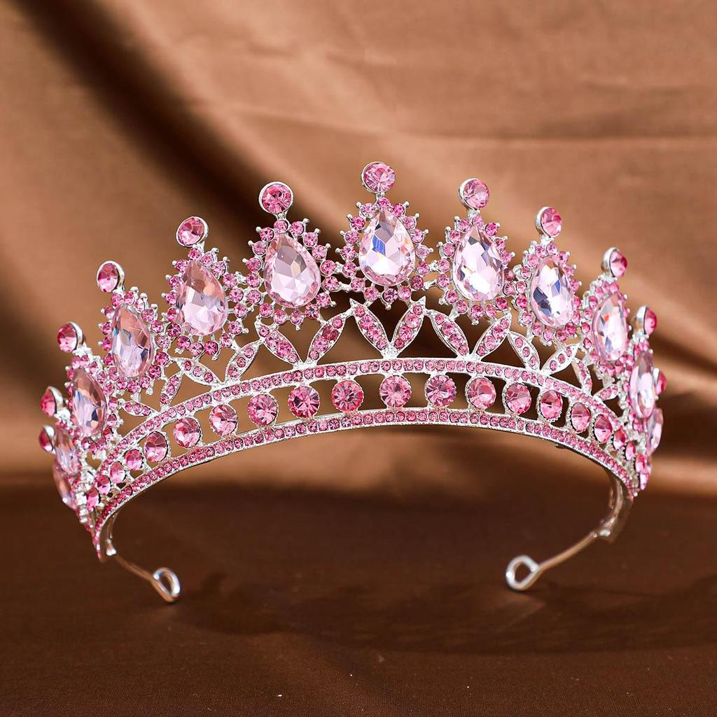 Европейская и американская тиара свадебный головной убор: Корона принцессы из сплава и с инкрустацией бриллиантами