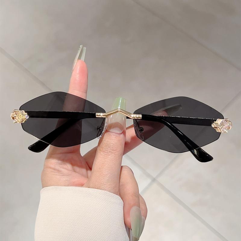 Rimless Polygon Sunglasses Men New Gradient Ocean Lenses Decor Shades Women Ins Trendy Stylish Design Sun Glasses
