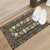 Stone Pattern Welcome Doormat Non-Slip Floor Mats Indoor Outdoor Entrance Carpet Home Decor