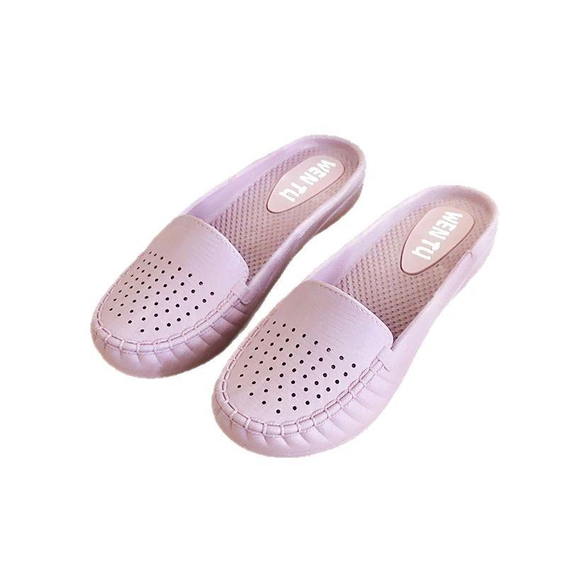 Новые удобные мягкие женские шлепанцы в цветах макарон для лета, легкие дышащие нескользящие пляжные туфли