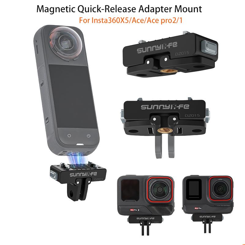 Magnetic Quick Release Mount For Insta360 X5/Ace Pro 2/Ace/Ace Pro Adapter Base Sports Camera Holder Bracket Accessories
