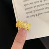 Vintage Lace Embroidery Kaleidoscope Ring for Women Antique Jewelry Frosted Rose Wedding Band