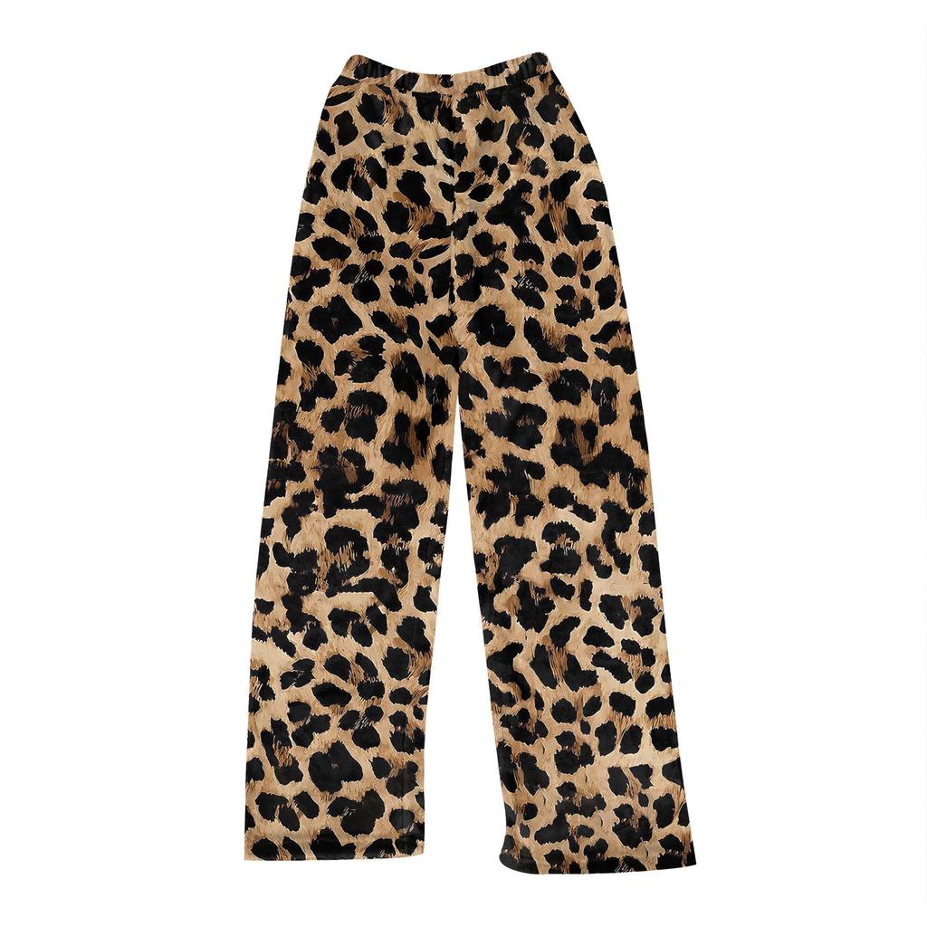 Women  Winter Plaid Pants Full Length Long Trousers Sports Pants