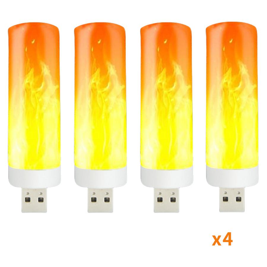 Светодиодные лампы с эффектом пламени 5 В USB, USB-лампа-пламя, лампа-свеча, беспламенный ночник, мерцающая лампа огня для домашнего декора для вечеринок