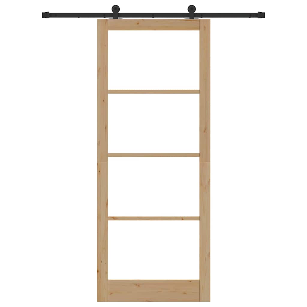 ORKDAL Sliding Door Natural and Black 93 x 232 cm