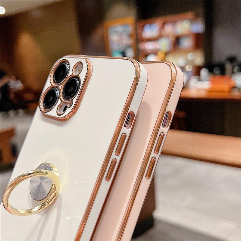Мягкий чехол-держатель с кольцом для iPhone 14 13 12 11 Pro Max 13pro 14 Plus 14, противоударный бампер, гальваническая задняя крышка