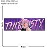 Розовая наклейка с двойным пучком в стиле аниме THIRSTY 1 шт., 2D плоская водостойкая виниловая наклейка для автомобиля, скейтборда, багажа
