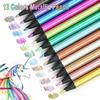 12 Colors Metallic Color Drawing Pencil Sketch Pencil Drawing Colored Pencil Art Supplies