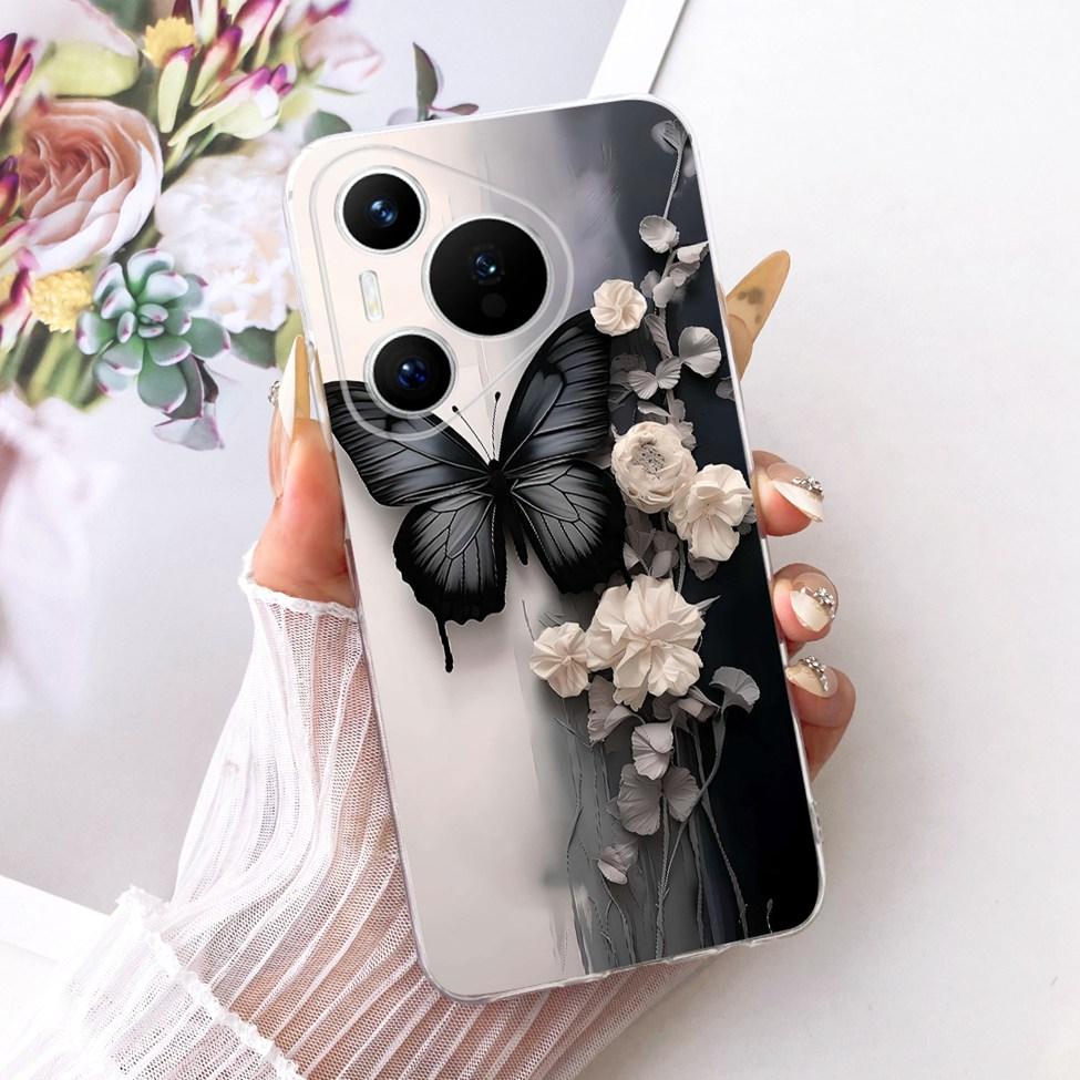 Для Huawei Pura 70 Прозрачный Чехол Эстетичный Роскошный Милый Модный Цветочный Забавный Расписной Корпус Для Huawei ADY-LX9 ADY-AL00