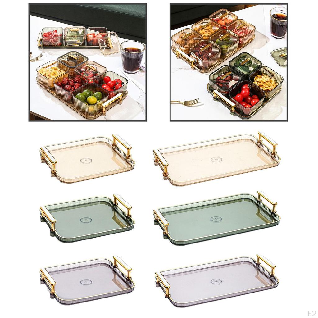 Разделенная сервировочная тарелка, тарелка для закусок, нескользящий поднос для фруктов, прямоугольный декоративный предмет для дома