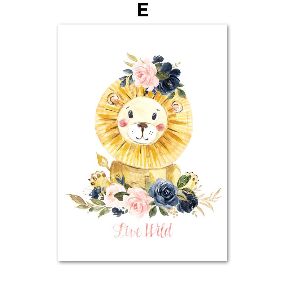 Для детской комнаты, животные, настенная живопись, холст, картина, слон, лев, жираф, бегемот, зебра, постер, домашний декор, фотографии для детской спальни