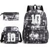 Neymar schoolbag star Neymar has the same peripheral printed backpack, male and female students campus three-piece schoolbag.