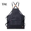 Multi Pocket Garden Apron Waterproof Kitchen with Pockets, Chef Cooking for Men Women, Oil Resistant Cross Back Work Barista, Gardening, Painting