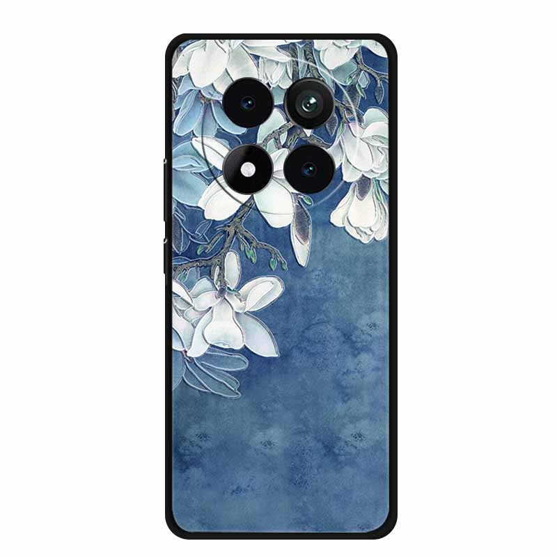 3D Emboss Case For Xiaomi Redmi Note 15 Phone Case Flowers Black Silicone Soft Back Cover Coque For Redmi Note 15 Pro Plus Case