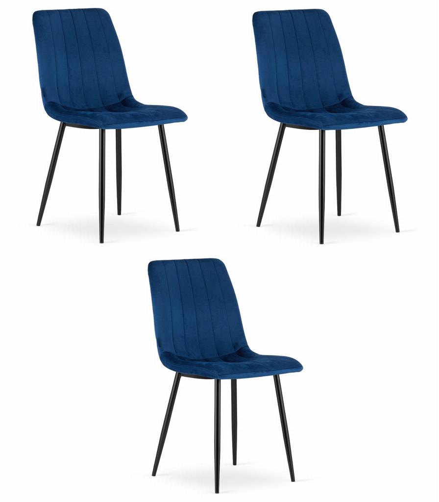 Lava Chair - Navy Blue Velvet X 3