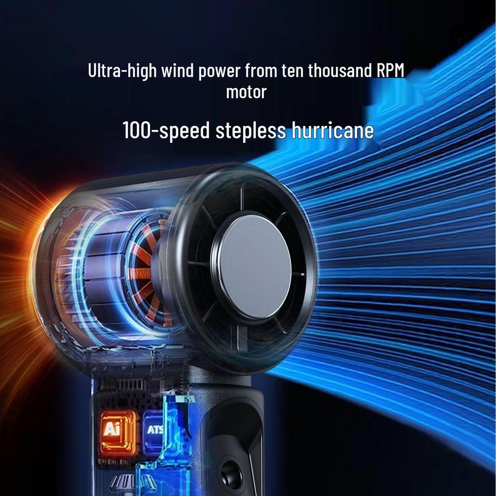Alyster HX-F532 Handheld Mini Fan with Ice Compress, Cooling Spray, Humidification, 100-Speed Settings