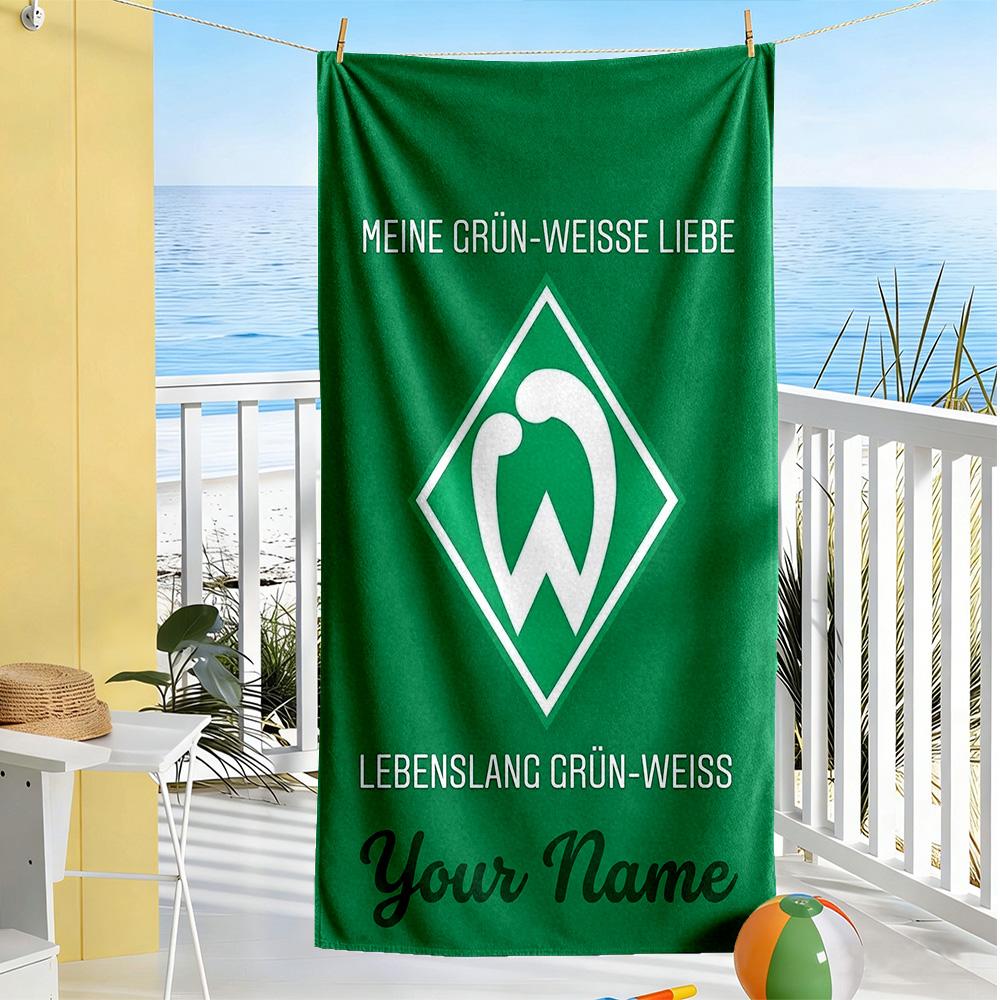 Vfl Wolfsburg Customize Text Beach Towel High Absorbency Quickdry Suitable For Sports Travel Swimming Yoga Bathroom Beach And Pool