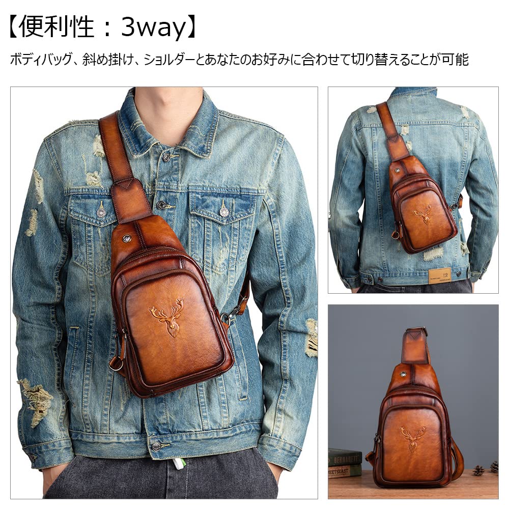 Whatna Сумка-кроссбоди из натуральной кожи телячьей выделки с отверстием для наушников 13541, сумка в античном стиле, мужская, на одно плечо, (черный)