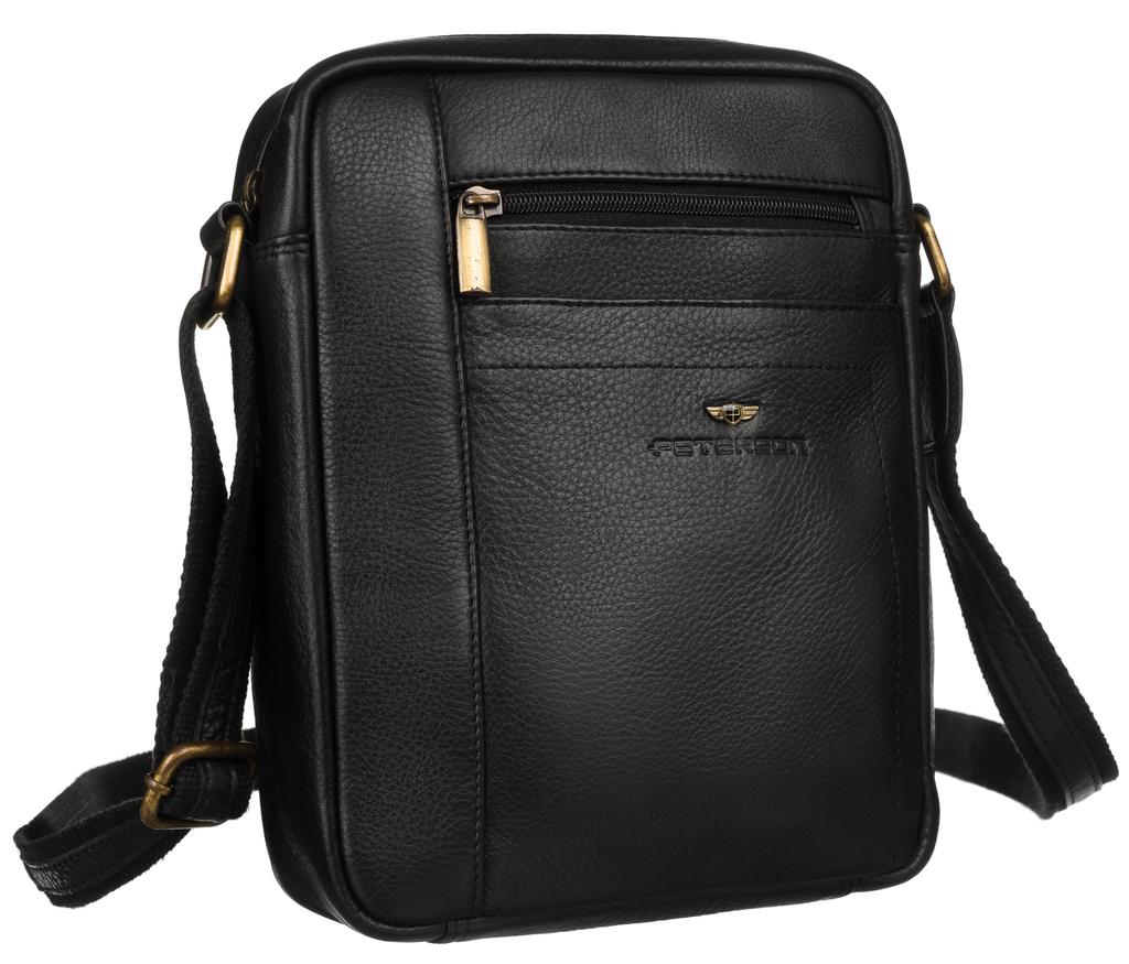 Men's Leather Bag with Zipper Pocket - Peterson