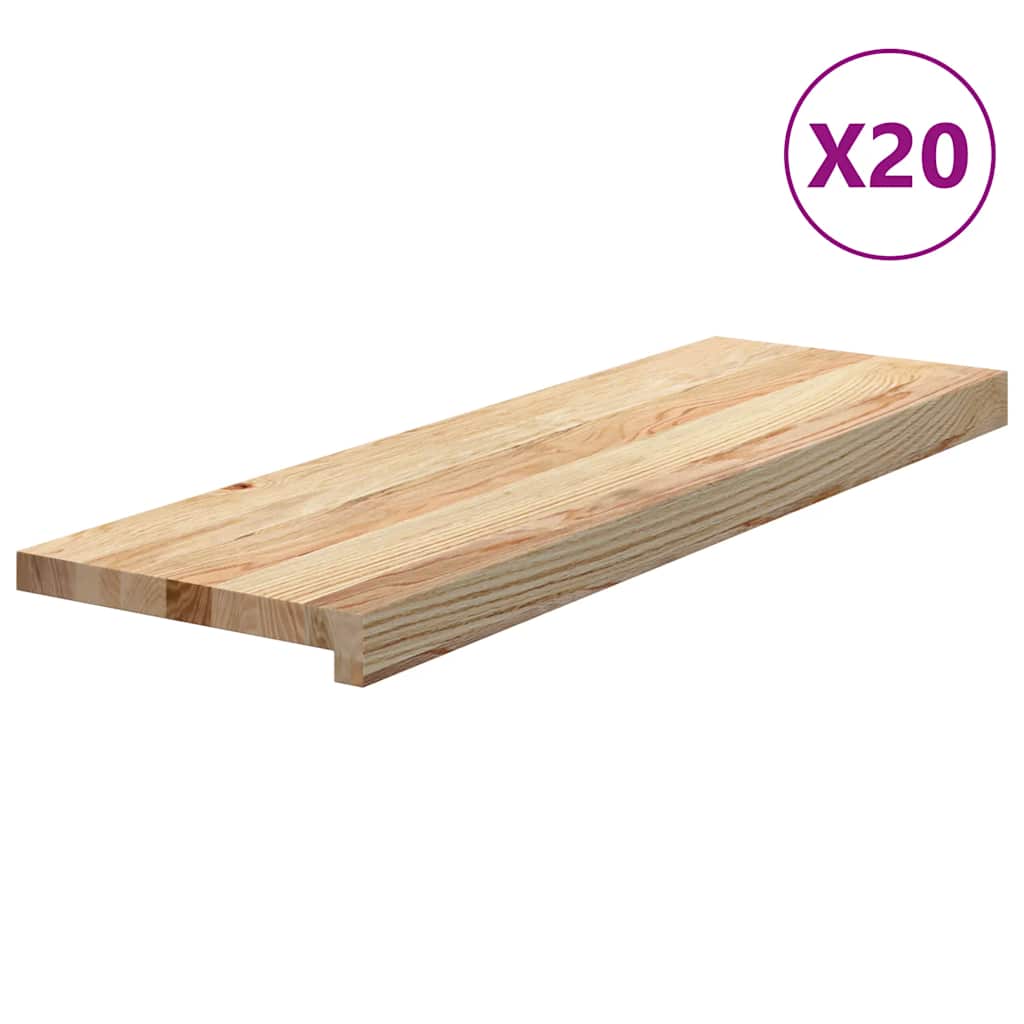 Vidaxl Stopnie Schodowe, 20 Szt. Surowe 80X30X2Cm Lite Drewno Dębowe