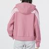 Adidas Полосатая повседневная куртка с капюшоном на молнии, женская верхняя одежда, розовая IB8513