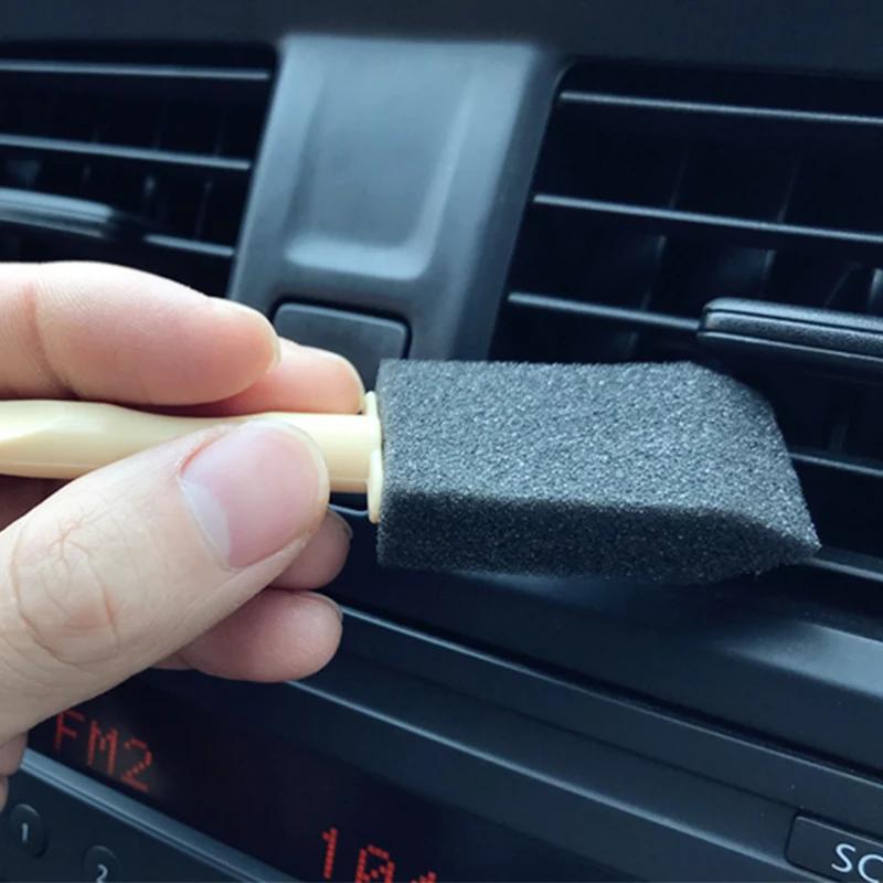 Mini AC Vent Cleaning Brushes – Soft Sponge Head Detailing Tools for Car Air Outlet, Interior Dash & Grille