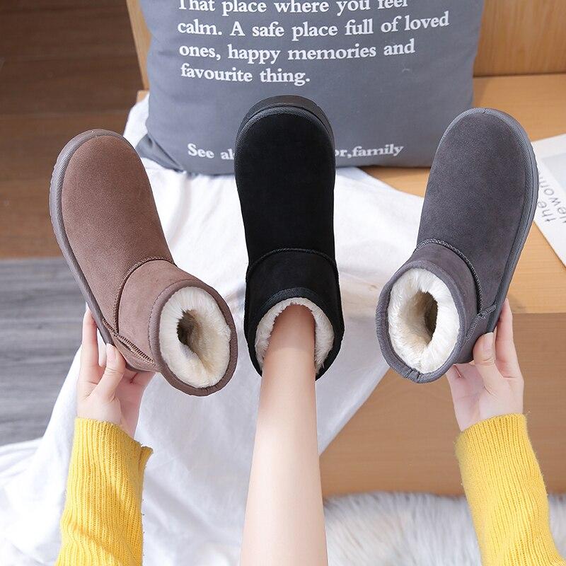 Snow Boots Women  New Fashion All -Match Short Tube Cotton Shoes Winter Warmth And Velvet Thick Bread Shoes