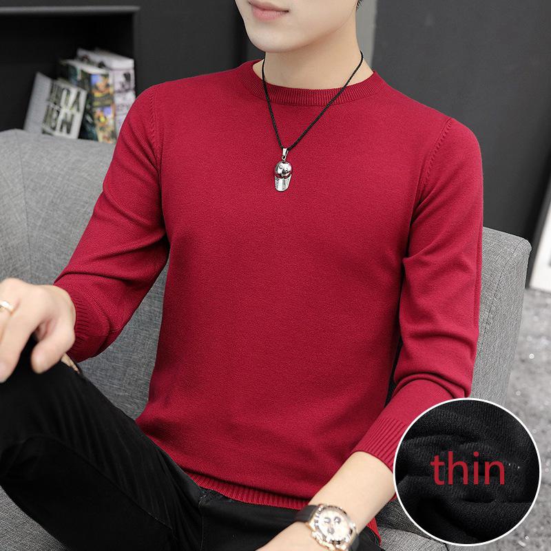 Мужской свитер с круглым вырезом, осень-зима, большой размер, свободный, сохраняющий тепло, свитер с длинными рукавами, вязаный свитер с черной нитью