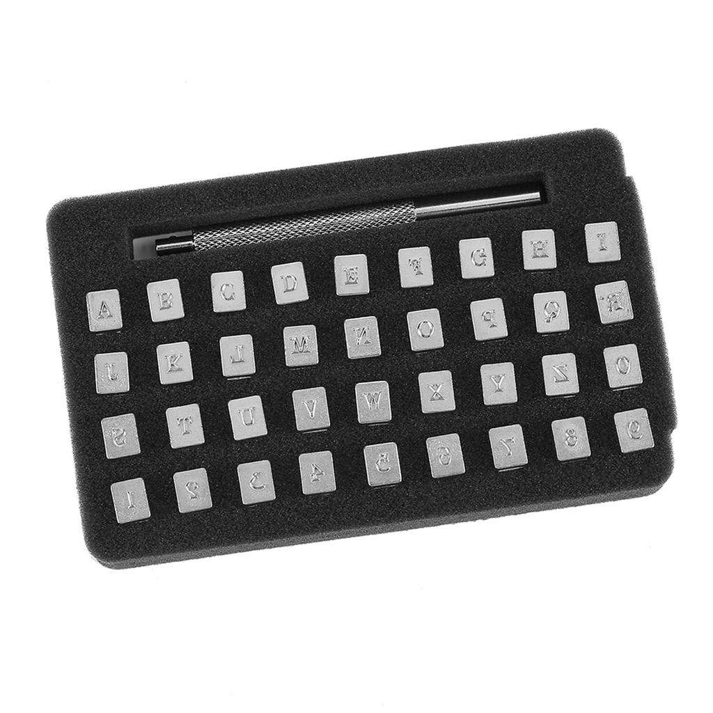 36 шт., стальной штамп с буквами и номерами, штамп для кожи, перфоратор для печати на коже своими руками
