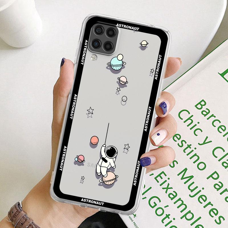 Милый прозрачный чехол с космонавтом для Samsung Galaxy A52 A12 A51 A32 A21s A71 A32 A22 50 A70 A31 A72 5G Чехол для телефона