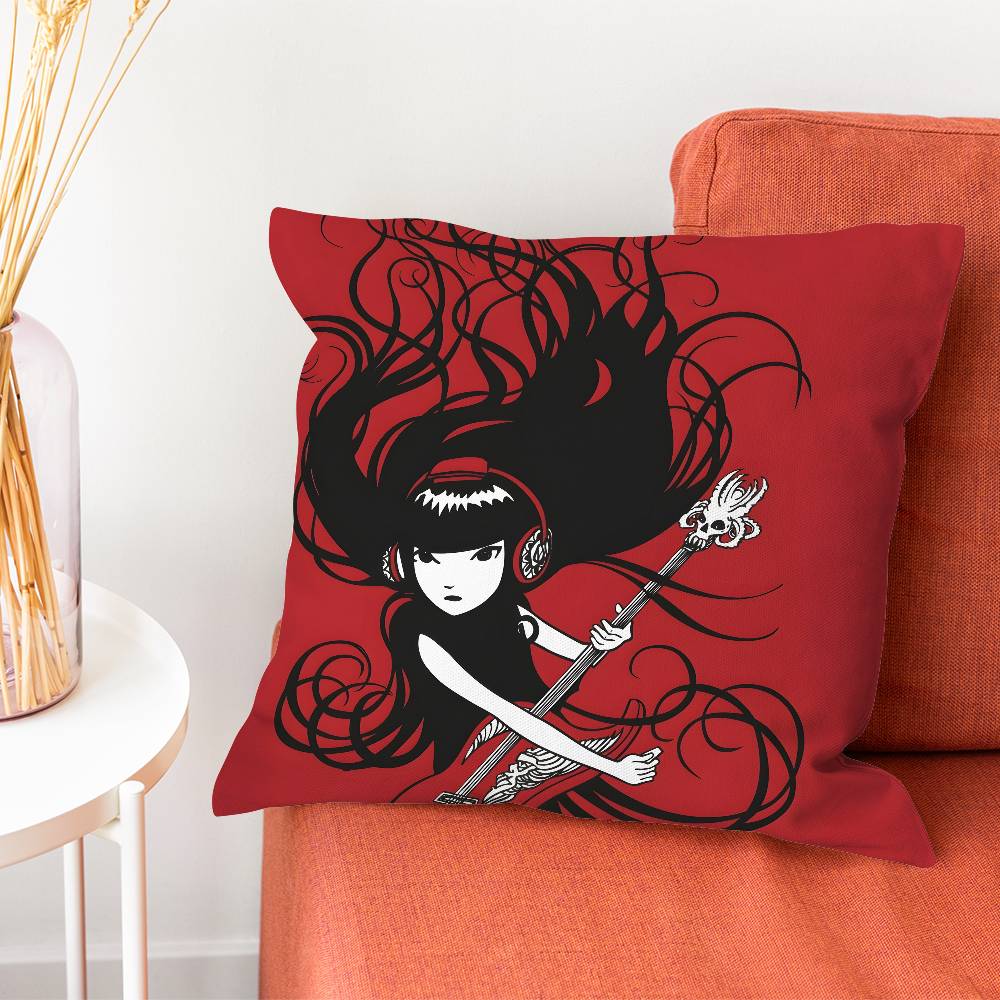 EEmily The Strange Pillow Case Plush Fabric Soft Pillowcase Double Sided Print Cushion Cover Household Gifts