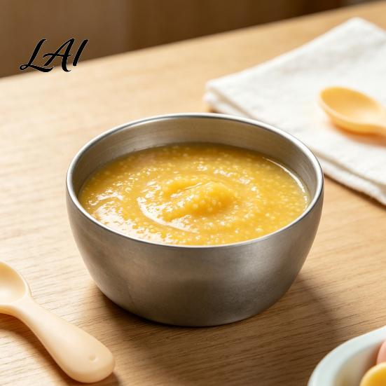 Portable Snack Bowls for Outdoor Stainless Steel Cup/Bowl Industrial Matte Metal Container Smooth Arc Non Slip Base Serving Shatterproof Non-slip