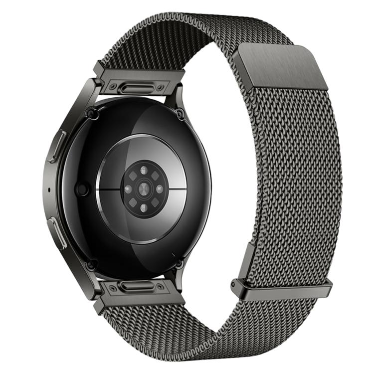 20mm Press Clasp Two Sections Dual Magnetic Milanese Stainless Steel Watch Band, Breathable Adjustable Metal Replacement Wrist Strap