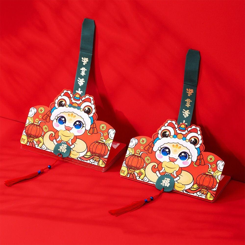 Chinese 2025 Snake Year Folding Red Envelopes Blessing Money Packing Bag Celebration Party