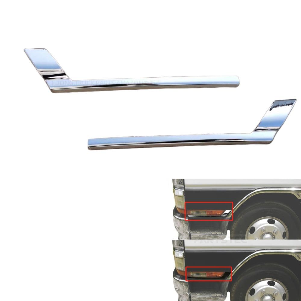 Комплект хромированных накладок на указатели поворота для Mitsubishi Fuso New Canter, для стандартных и широких моделей (H5.11-H2002.6) (Лево право) [Использовал]