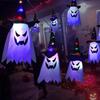 New Halloween Hat Ghost Bat Terrifying Atmosphere Creative Hanging Decoration Ghost House Scene Decoration LED Lamp Ghost House