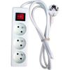 Bloc Multiprise ZENITECH 3 Prises 16A Avec Interrupteur Blanc