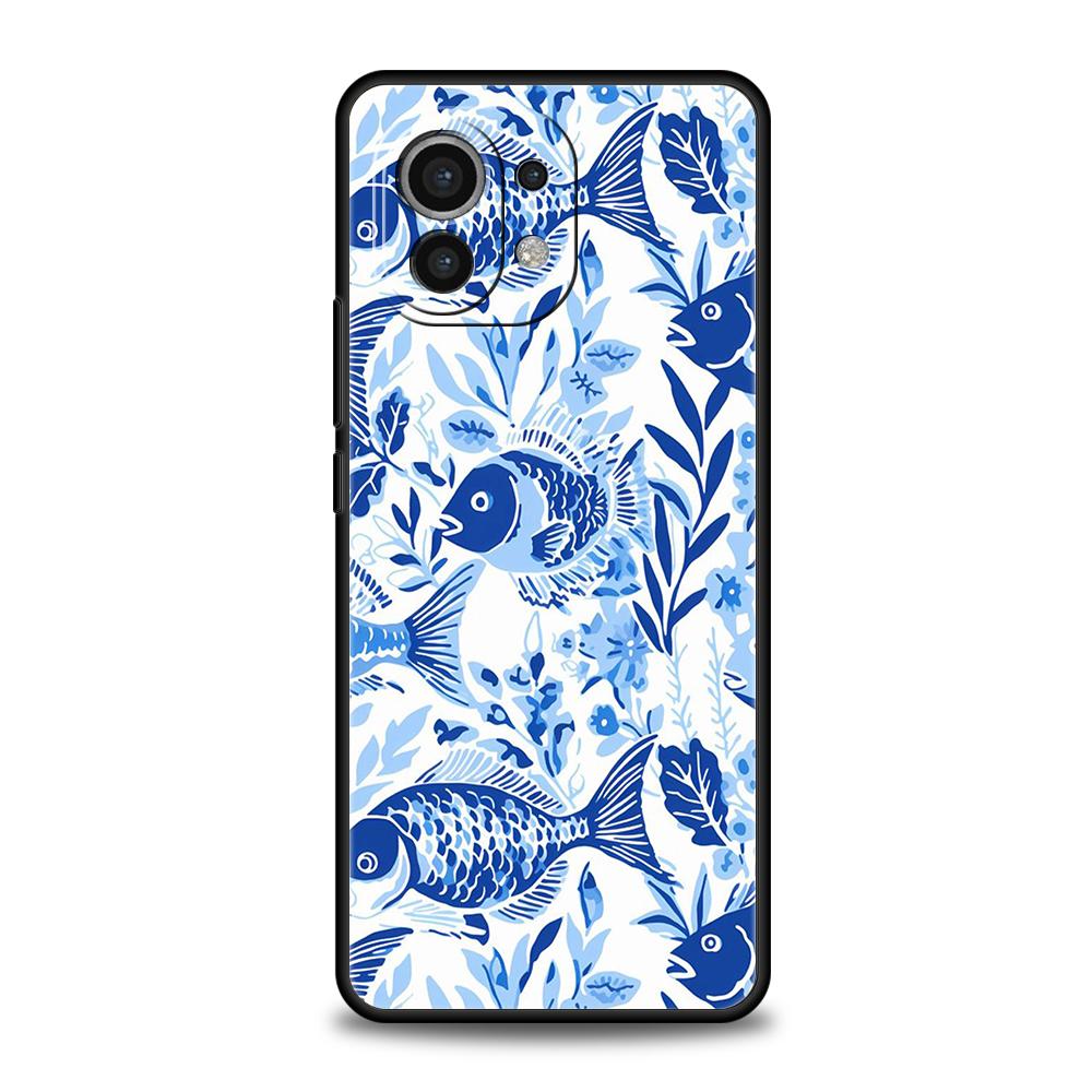 Чехол для телефона для Xiaomi Poco F7 F6 F5 F4 F3 X7 X6 X5 X4 X3 NFC M4 C51 C55 GT Pro 5G Мягкий ТПУ Fundas Синий Океан Рыба Capa Сумка