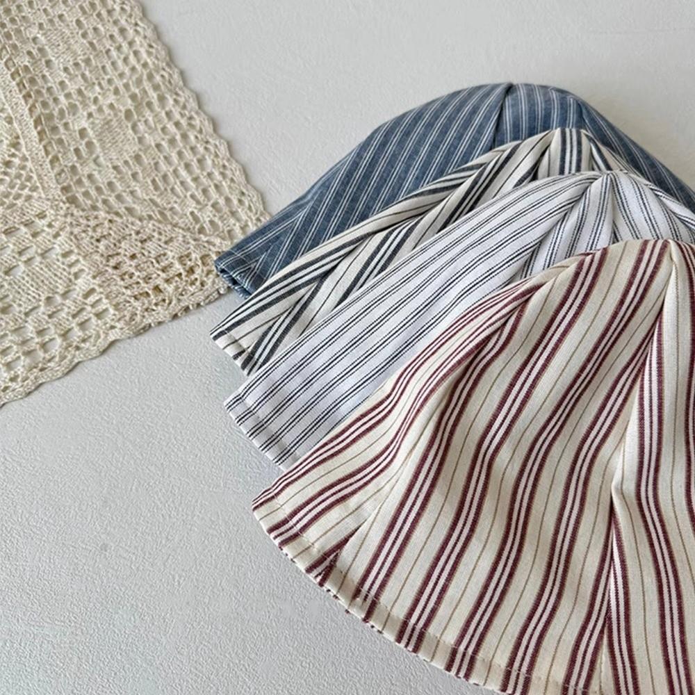 Striped Pattern Baby Bucket Hat Cotton Infant Panama Bonnet Panama Sunshade Basin Cap Kids Wear