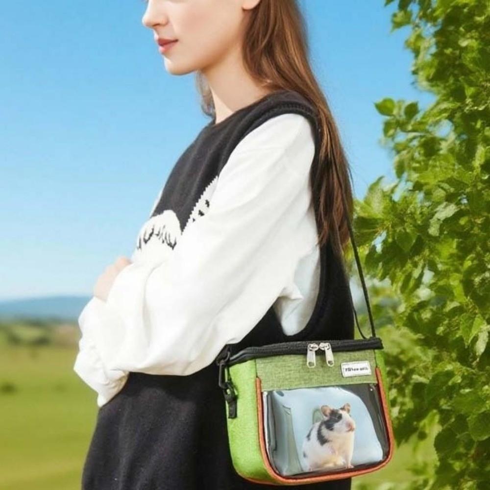 Clear Window Pet Carrier Bag Breathable Small Pet Carrier Hamster Carry Bag Outdoor Use