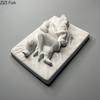 Девочка и Медведь Стереоскопическая Гравюра Фигурки Рельефная Гипсовая Статуя Настольное Украшение Персонажи Скульптура Эстетичный Декор Комнаты