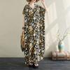 2024 Plus Size Dress Women Summer V-Neck Sundress Bohemian Floral Print Loose Big Oversize Maxi Dress 718
