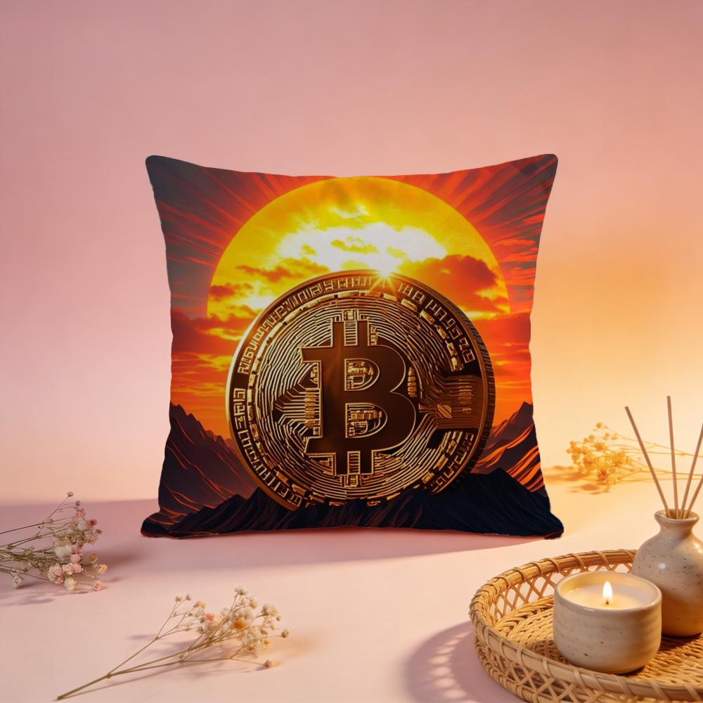 Стильная наволочка для подушки, принимающая Bitcoin. Удобная, прочная наволочка. Многоцелевая для дома, офиса, автомобиля, дивана.