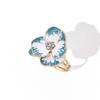 INS Style Oil Dropped Flower Rings, Fashion Versatile Minimalist Pearl Open Adjustable Hand Jewelry