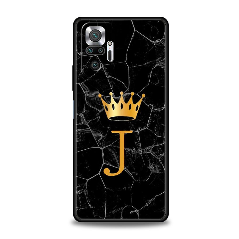 Чехол для телефона Crown Letter A To Z для Xiaomi Redmi Note 13 12 5G 9S 9 8 10 11 Pro 4G 9T 13C 12C 10C 9C 9A 7 Pro Мягкий силиконовый чехол